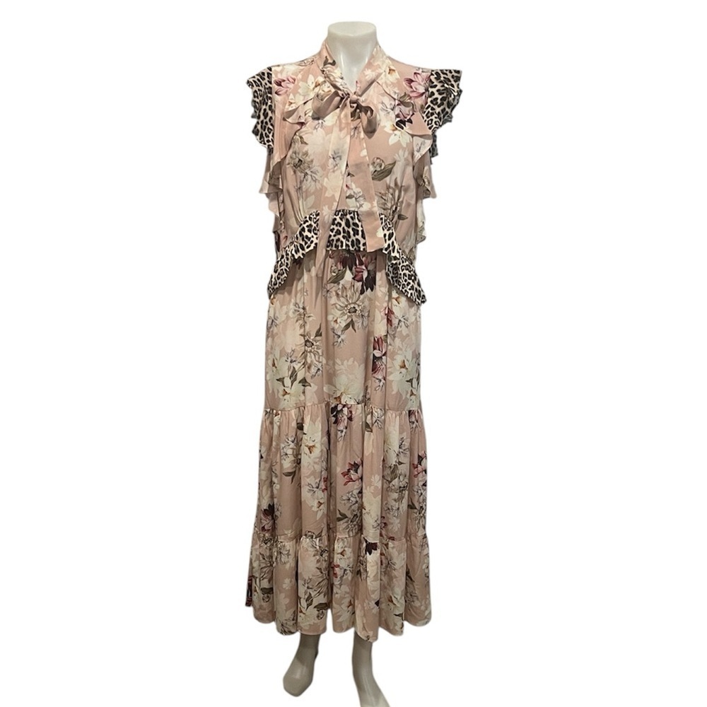 Kachel Anthropologie sedona sunrise silk floral animal print midi/maxi dress 14 - Picture 2 of 12